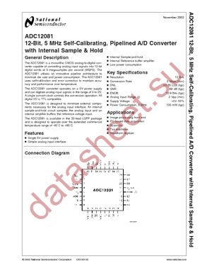 ADC12081CIVT/NOPB datasheet  